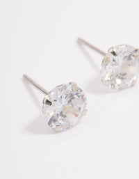 Sterling Silver Cubic Zirconia Claw Stud Earrings - link has visual effect only