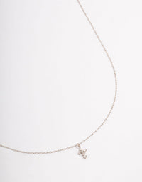 Platinum Sterling Silver Cross Cubic Zirconia Pendant Necklace - link has visual effect only