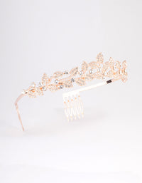 Rose Gold Diamante Leafy Tiara - link has visual effect only