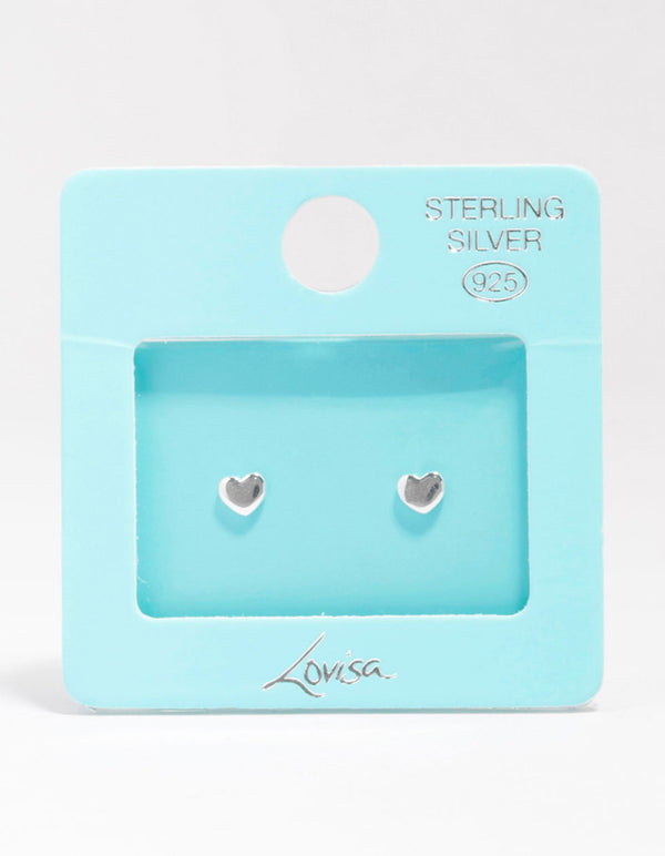 Sterling Silver Heart Stud Earrings