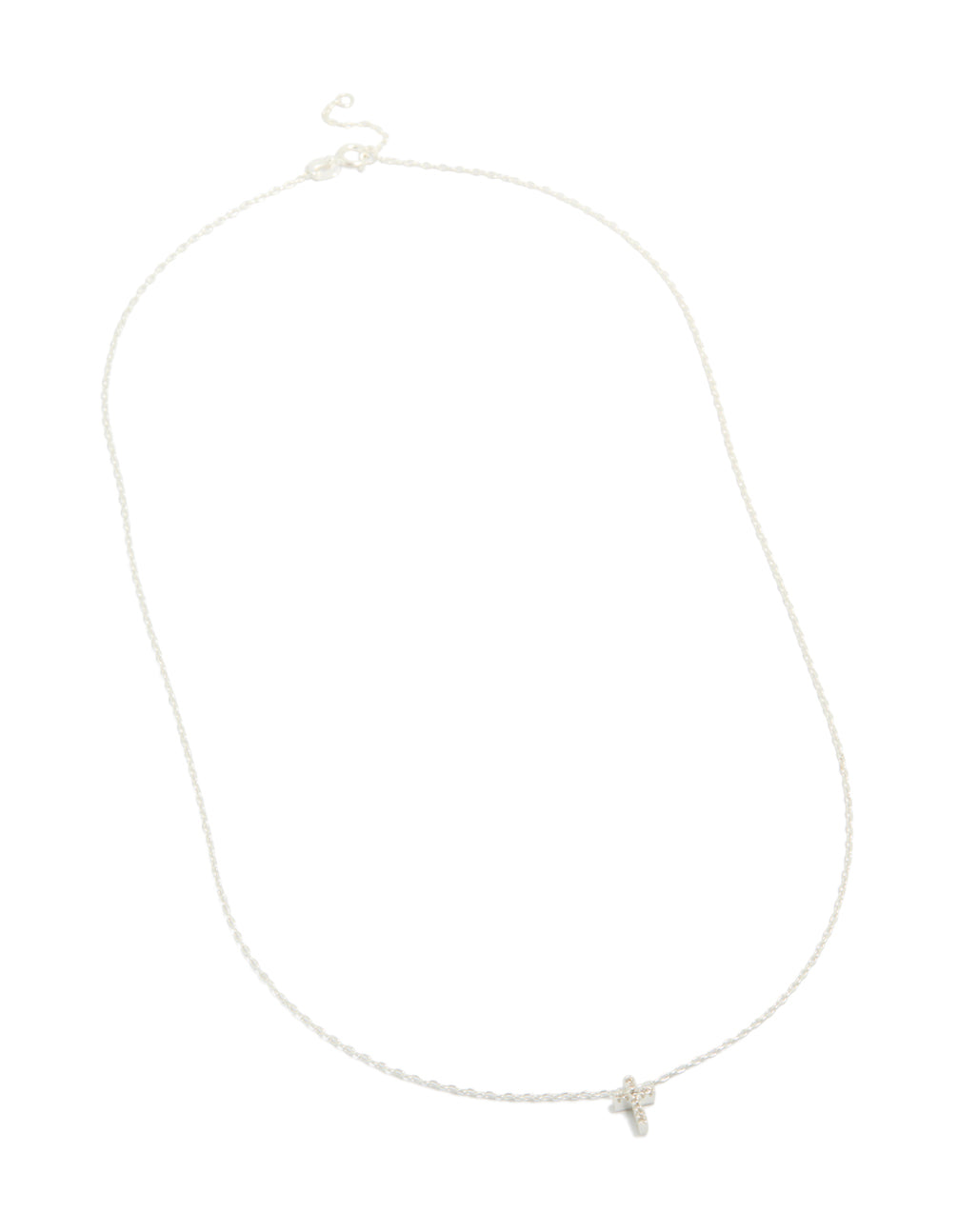 Sterling Silver Cubic Zirconia Cross Pendant Necklace
