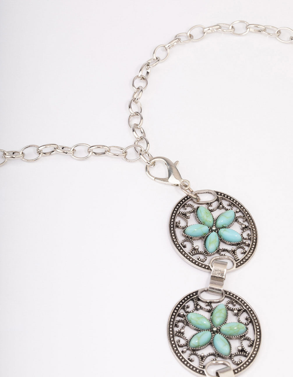 Silver Floral Ornate Boho Belt