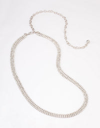 Silver Triple Cup Chain Belt - link has visual effect only