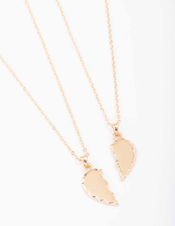 Gold Broken Heart Necklace Pack