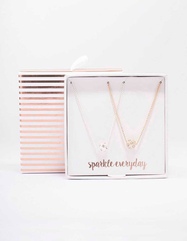 Mixed Metal Fireball Necklace Pack