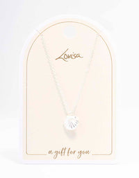 Silver Freshwater Pearl & Clam Pendant Necklace - link has visual effect only
