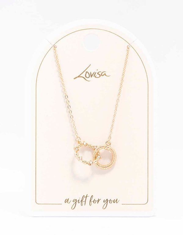 Gold Circle Link Necklace