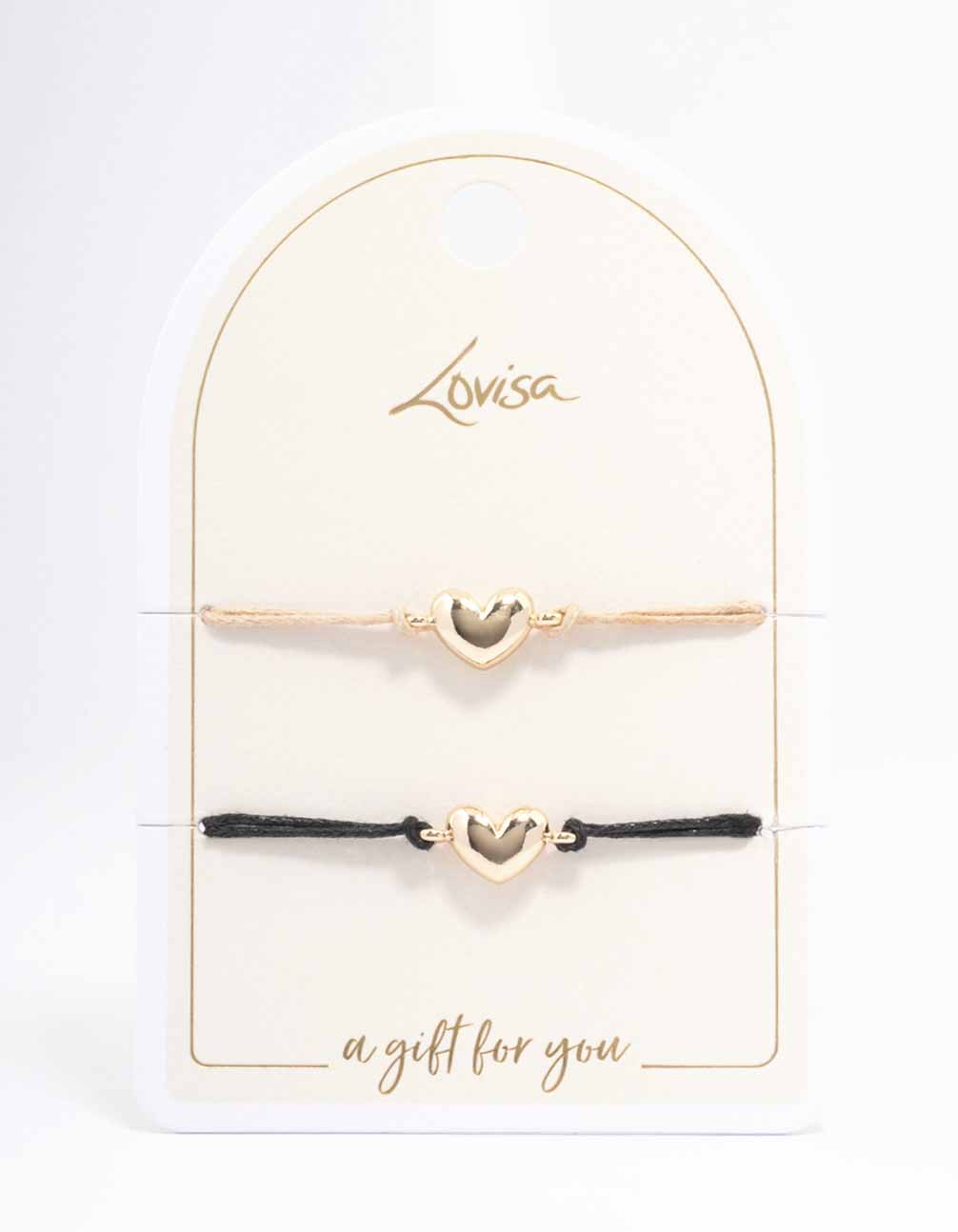 Gold Rope Heart Bracelet