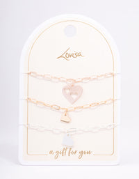 Mixed Metal Missing Heart Bracelet - link has visual effect only