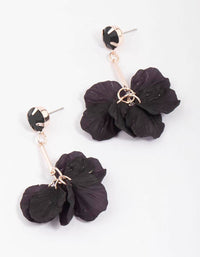 Black & Rose Gold Petal Drop Earrings - link has visual effect only