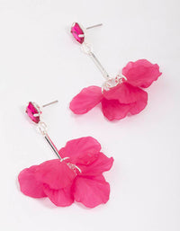 Pink Petal Flower Drop Earrings - link has visual effect only