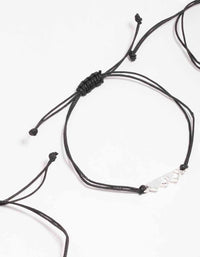 Black Cord Heart Bracelet 3-Pack - link has visual effect only
