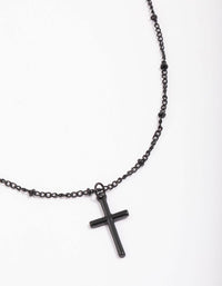 Black Classic Cross Ball Chain Necklace - link has visual effect only