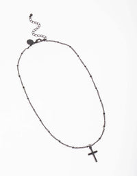 Black Classic Cross Ball Chain Necklace - link has visual effect only