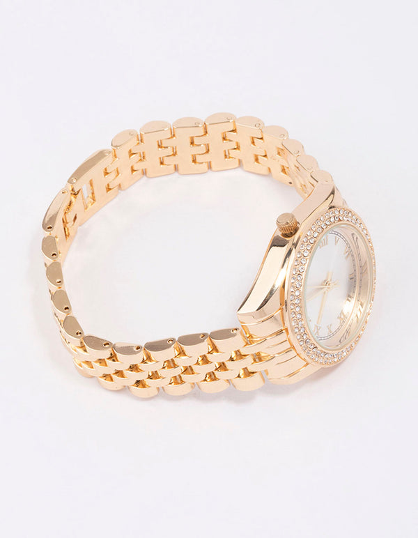 Gold Diamante Encrusted Watch