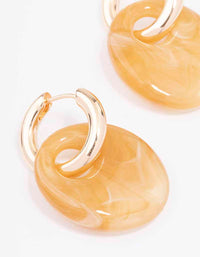 Gold Small Double Marble Hoop Earrings - link has visual effect only
