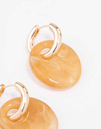 Gold Small Double Marble Hoop Earrings - link has visual effect only
