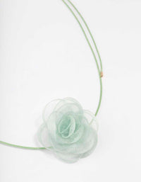 Mint Cord Flower Choker - link has visual effect only