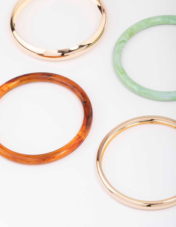 Acrylic Mixed Bangle 4-Pack