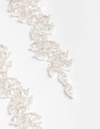 Silver Plated Cubic Zirconia Dainty Vine Drop Earrings - link has visual effect only