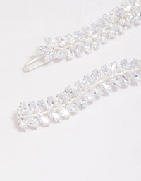 Silver Wavy Cubic Zirconia Vine Hair Clip Pack - link has visual effect only