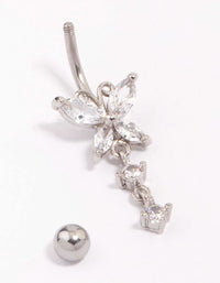 Surgical Steel Butterfly Double Drop Belly Piercing - link has visual effect only