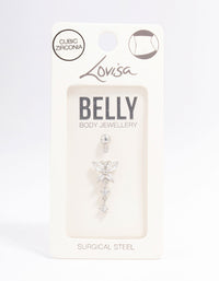 Surgical Steel Butterfly Double Drop Belly Piercing - link has visual effect only