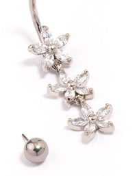 Surgical Steel Triangular Flower Drop Belly Piercing - link has visual effect only