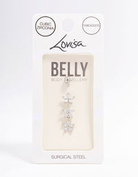 Surgical Steel Triangular Flower Drop Belly Piercing - link has visual effect only