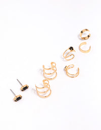 Gold Plated Marquise Stone Ear Cuff 8-Pack - link has visual effect only