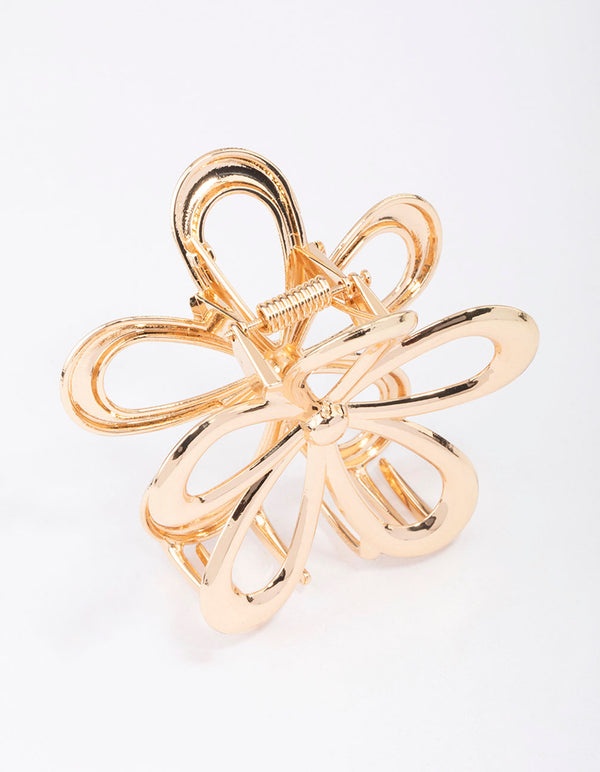 Gold Daisy Flower Hair Claw Clip