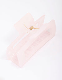 Pastel Pink Rectangular Hair Claw Clip - link has visual effect only