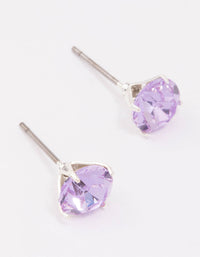 Silver Lilac Crystal Stud Earrings - link has visual effect only