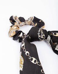 Black Fabric Regal Ornate Satin Scarf - link has visual effect only