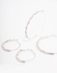 Silver Twisted Hoop Earring 3-Pack - link has visual effect only