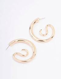 Gold Medium Swirl Hoop Earrings - link has visual effect only