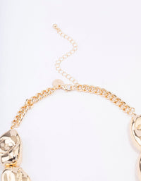 Gold Circular Textured Statement Necklace - link has visual effect only