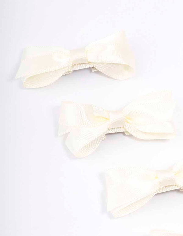 White Mini Hair Bows 5-Pack
