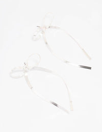 Silver Snake Chain Bow Drop Earrings - link has visual effect only