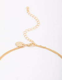 Gold Plated Brass Trio Pearl Baguette Layered Necklace - link has visual effect only