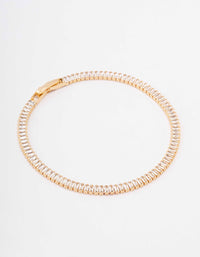 Gold Plated Brass Crystal Baguette Tennis Bracelet - link has visual effect only