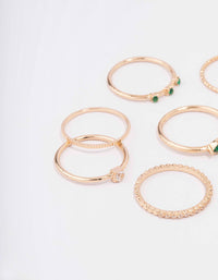 Gold Emerald Cubic Zirconia Marquise Ring 9-Pack - link has visual effect only