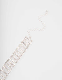 Silver Cubic Zirconia Solitaire Choker - link has visual effect only