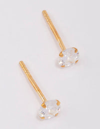 Gold Plated Sterling Silver Cubic Zirconia Srud Earrings - link has visual effect only