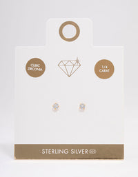 Gold Plated Sterling Silver Cubic Zirconia Srud Earrings - link has visual effect only