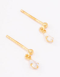 Gold Plated Sterling Silver Pear Cubic Zirconia Drop Earrings - link has visual effect only