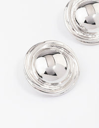 Silver Button Medium Stud Earrings - link has visual effect only