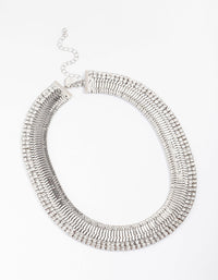 Silver Diamante Statement Necklace - link has visual effect only
