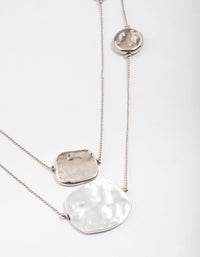 Silver Organic Round Circle Layered Necklace - link has visual effect only