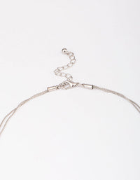Rhodium Organic Round Circle Layered Necklace - link has visual effect only